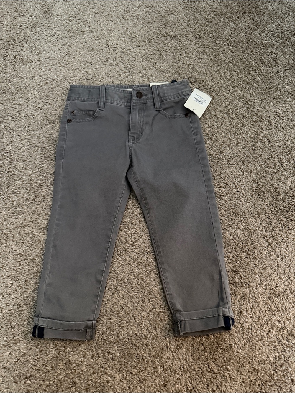 Toddler Gray Pull-On Twill Pants